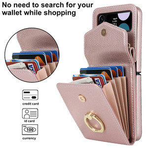 Con soporte para anillo Ranura para tarjeta Monedero Funda para teléfono móvil para Samsung Galaxy <span class=keywords><strong>Z</strong></span> Flip 7 6 5 5G Correas para teléfono de mujer - Product Image 6
