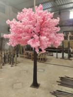 Grand Arbre Artificiel de Fleurs de Cerisier Personnalisé D-CT001 en Soie Rose et Blanche pour Décoration de Mariage