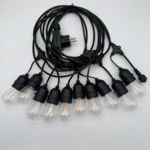 <span class=keywords><strong>Guirlande</strong></span> <span class=keywords><strong>lumineuse</strong></span> de fête de mariage, IP65, prise EU, noir, blanc chaud, dimmable, 10 m, ampoule LED rétro Edison <span class=keywords><strong>à</strong></span> filament S14, <span class=keywords><strong>guirlande</strong></span> commerciale - Product Image 2