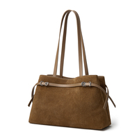 Sac fourre-tout en cuir finition satinée, luxe discret, designer Lujo Origin pour femmes, usine OEM ODM