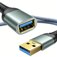 Kabel Ekstensi USB, Kabel Ekstensi USB Male to Female, Kabel Ekstensi Custom 3.0 3.2 5Gbps Nylon Braided 1m 2m 3m