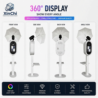 Machine de photomaton portable professionnelle 2025 pour iPad avec anneau lumineux RGB et parapluie flash de studio pour location d'événements de mariage