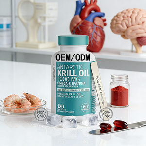 น้ำมันคริลล์แอสตาแซนธินบริสุทธิ์จากแอนตาร์กติก โอเมก้า-3 น้ำมันปลาคริลล์แบบซอฟต์เจล สำหรับเสริมสุขภาพ แบรนด์ส่วนตัว ช่วยบำรุงสมอง - Product Image 3