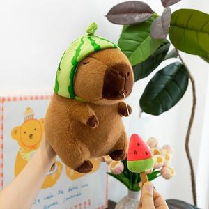 Nouveau Capybara pastèque tête couverture Capybara manger pastèque en peluche poupée en peluche jouet chiffon poupée cadeau transfrontalier - Product Image 3