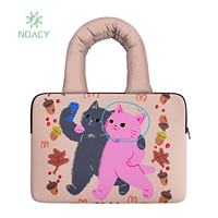 Sac fourre-tout matelassé pour femme avec logo personnalisé, sac pour ordinateur portable imprimé, étui rembourré pour ordinateur portable avec poignée