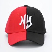 Casquette de baseball personnalisée de haute qualité 100% coton à 6 panneaux avec logo brodé, casquette de papa personnalisée, casquette de sport bicolore pour homme
