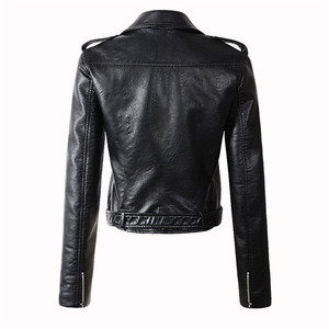 Nouvelle moto européenne dames veste <span class=keywords><strong>en</strong></span> <span class=keywords><strong>cuir</strong></span> <span class=keywords><strong>grande</strong></span> <span class=keywords><strong>taille</strong></span> courte mince à manches longues veste <span class=keywords><strong>en</strong></span> <span class=keywords><strong>cuir</strong></span> femmes - Product Image 2