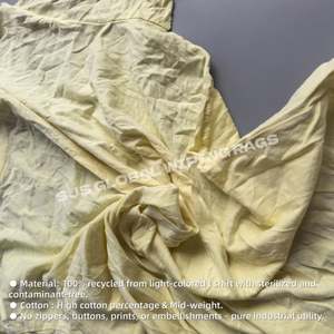 Trapo industrial multicolor de tela recuperada, 1 kg, trapos de algodón de color claro para limpieza - Product Image 4