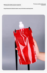 Bouteilles d'eau pliables avec mousqueton pour voyage, pochette à bec verseur durable sans BPA, pour sport, camping, nouveauté - Product Image 4