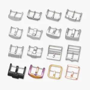 Factory Wholesale High Quality 304 Stainless Steel Solid Watch Bands Strap Buckle Engraved Logo Metal Watch Clasp