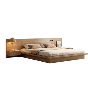 Japanese Floor <b>Bed</b> Modern King <b>Size</b> Platform Wooden Frame Bedroom Furniture Double With Nightstand BZ-106 Bedroom Furniture Wood - Product Image 6