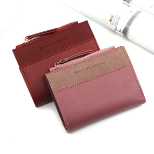 <span class=keywords><strong>Portafoglio</strong></span> Multifunzionale Personalizzato in Pelle PU a Colore Unico con Chiusura a Coperchio Corto per Donne, Semplice Pochette Portamonete e Fermasoldi - Product Image 2