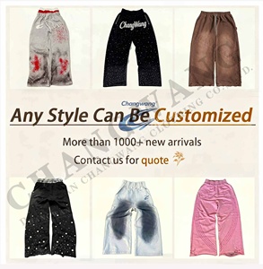 Pantalon de <span class=keywords><strong>jogging</strong></span> Y2K rayé en coton-polyester sur mesure, coupe ample, style streetwear, jambe large et <span class=keywords><strong>évasé</strong></span>e - Product Image 4