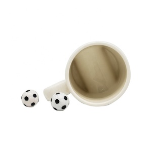 Cốc Gốm Bóng Đá Sáng Tạo Không Đều Cốc Cà Phê Hình Bàn Thắng Màu Trắng Có Tay Cầm - Product Image 2