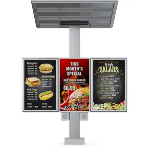 Cafe Shop Outdoor Digital Totem Drive Thru Menu Boards 49 55 inch lcd Monitor Freestanding Display Screen Digital Signage Kiosk