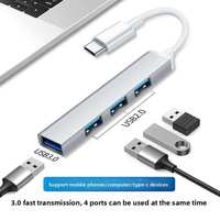 Hub USB 4 ports, adaptateur USB C vers USB 3.0, répartiteur multiport, transfert de données haute vitesse, station d'accueil pour PC, ordinateur portable, iPad