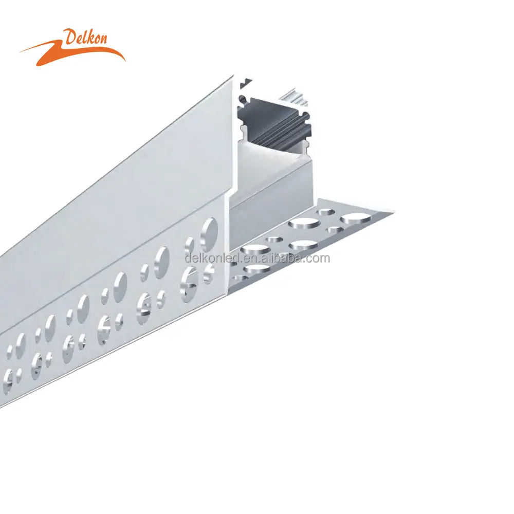 42*48Mm Mud-In Saluran LED Plester Drywall Aluminium Lampu Profil LED untuk 12.5Mm Kloset