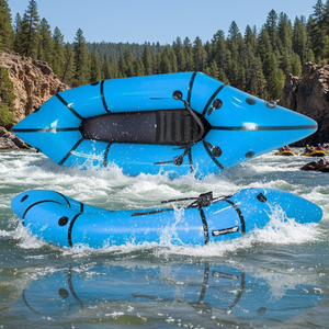 Packraft Ultra-Léger en TPU/PVC, Kayak Gonflable Portable pour la Navigation en Eau Blanche et le Rafting, Capacité 200KG, Randonnée en Plein Air - Product Image 2
