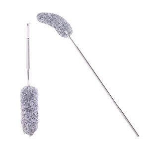 ไม้ปัดฝุ่นขนนกแบบยืดได้ 280 ซม. อุปกรณ์ทำความสะอาดเพดานสำหรับพัดลมและพื้นผิวสูง สีเทา ชุดเซ็ต - Product Image 2