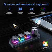 Clavier mini filaire personnalisable RGB à 3 touches, bouton macro, touches de raccourci copie-colle, clavier mécanique pour jeux e-sport, clavier mini à touches interchangeables à chaud