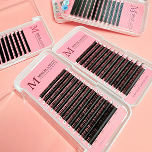 Fournitures de extensions de cils de qualité supérieure en gros, plateaux d'extensions de cils individuelles en volume, étiquette privée, extensions faites à <span class=keywords><strong>la</strong></span> main sans cruauté - Product Image 4
