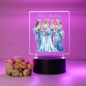 โคมไฟตั้งโต๊ะ LED สำหรับงานแต่งงานแบบกำหนดเองได้3D สี่เหลี่ยมที่ทันสมัยสำหรับตกแต่งวันวาเลนไทน์ห้องนอนใช้แบตเตอรี่ - Product Image 1