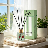Diffuseur de parfum sans flamme haut de gamme, senteur jasmin, longue durée, écologique, 50 ml, parfum d'ambiance pour salle de bain