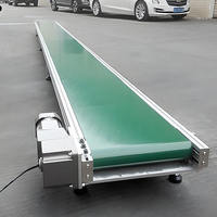 Bande transporteuse mobile en PVC, bande plate verte pour lignes d'assemblage industrielles
