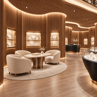 Comptoir de présentation de bijoux de luxe sur mesure avec éclairage LED, mobilier d'agencement intérieur tout-en-un durable pour bijouterie