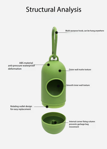 Dispensador Portátil de Bolsas para Desechos de Perros, Soporte de Plástico para Bolsas de Excrementos, Estuche para Limpieza de Mascotas para Paseos y Viajes - Product Image 4