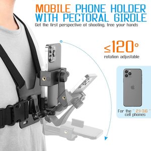 New Mobile <strong>Phone</strong> <strong>Chest</strong> Strap <strong>Mount</strong> Go/pro <strong>Chest</strong> Harness Holder for Action Camera and Cell <strong>Phones</strong> 4 to 7in - Product Image 4