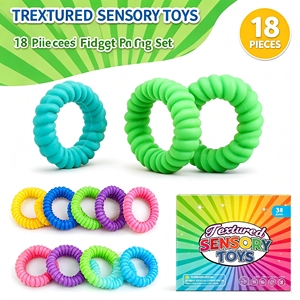 OEM/ODM Hot Selling Sensory Fidget Toys <b>Stress</b> Relieving Sensory <b>Rings</b> Soft Silicone <b>Rings</b> with Various Textures - Product Image 3