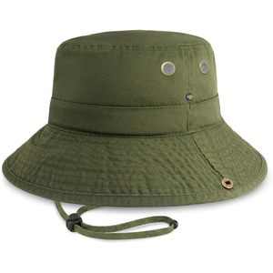 Classic Cotton Wide Brim <b>Bucket</b> <b>Hat</b> Adjustable <b>String</b> Unisex Sun <b>Hat</b> Outdoor Travel Boonie - Product Image 1