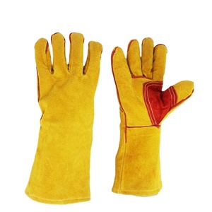 Guantes de Soldadura de Cuero Vacuno, Resistentes al Calor, con Puño Largo y Palma Reforzada, para Soldadores, Construcción y Trabajo Industrial - Product Image 1