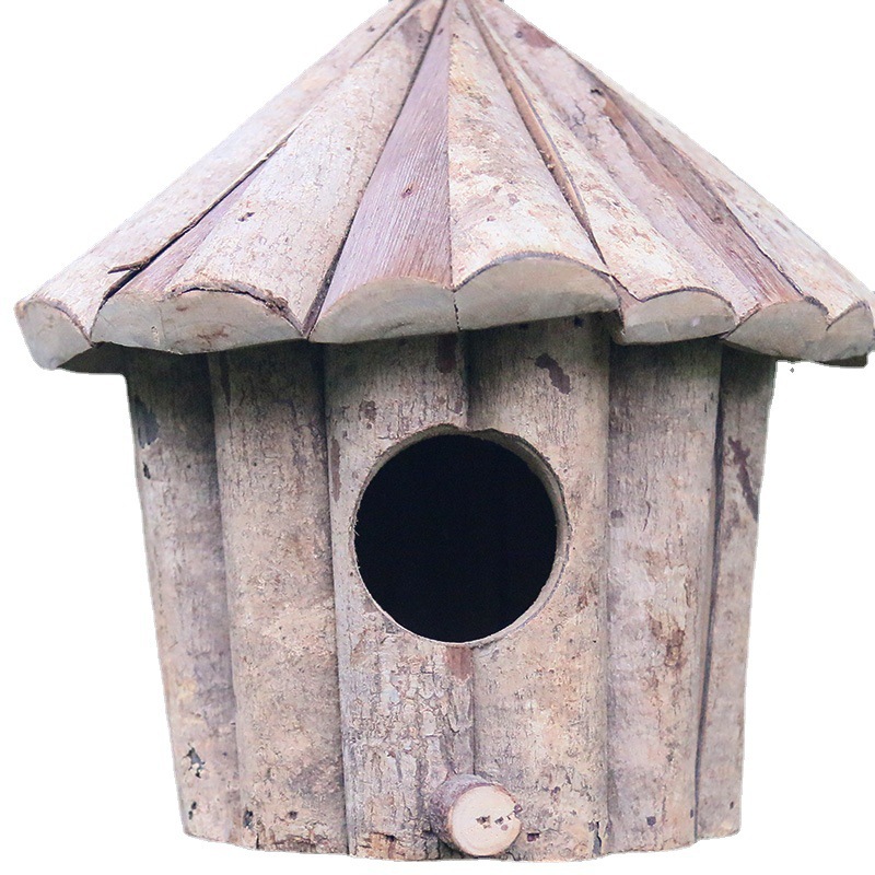 Nid d'oiseau en bois blanc 16*16*16cm