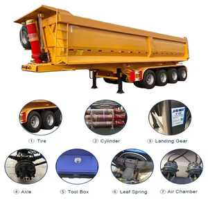 Camión Volquete Minero de 3 Ejes, 40-50T, Semirremolque Volquete Trasero con Suspensión Neumática y Laterales de Acero, en Venta - Product Image 6