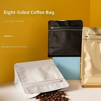 Sachet Doypack en MOPPVMPETPE de qualité alimentaire, à fermeture hermétique, en forme de cube Rubik à huit faces, pour emballage de grains de café, disponible en stock, vente en gros