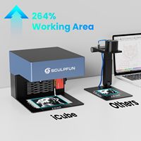 SCULPFUN ICube Pro 5W Petite machine de marquage laser de bureau Mini machines de découpe et de gravure laser pour le bois