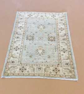 Azul claro Beige Fine Oushak Alfombras personalizadas anudadas a mano disponibles Hecho a mano 2'8 "X 4 '.0" - Product Image 2