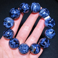 Bracelet Peter Stone incurvé de première ligne, motif Terre bleue, pierre précieuse, jade de silice pour hommes et femmes