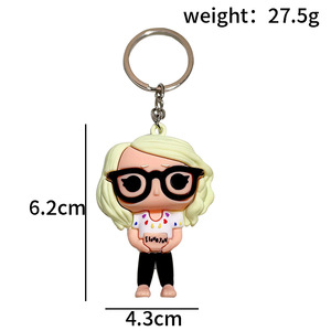 Bán buôn phim hoạt hình ca sĩ phim hoạt hình Taylor vai trò 3D PVC móc khóa Tuổi Teen Quà Tặng Ba lô búp bê Keychain với bao bì carton tinh tế - Product Image 6