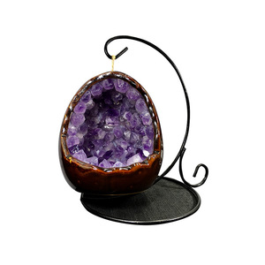 Lámpara Nocturna de Cristal con Forma de Huevo de Dinosaurio, Amatista, Citrino y Cuarzo, Figura Decorativa de Lujo, Hecha a Mano, Ecológica - Product Image 2