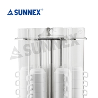 Distributeur de tasses à café en acier inoxydable rotatif pour buffet, capacité de 48 tasses, design moderne, durable et écologique