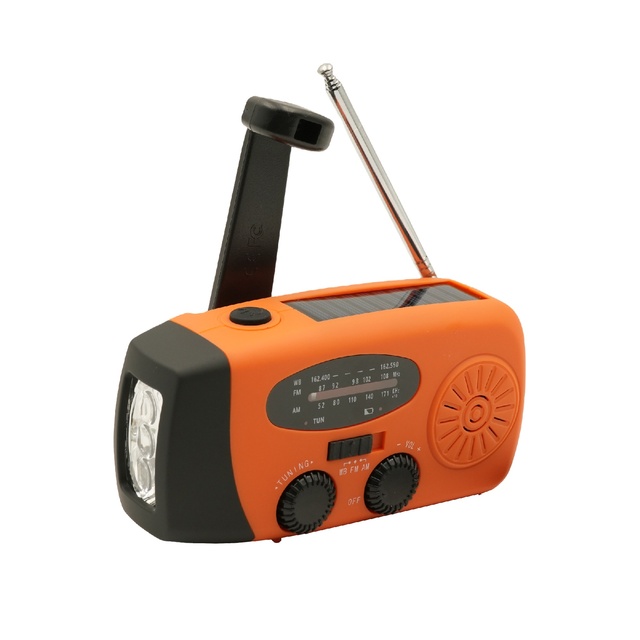 HAMANHK Earthquake Disaster Prevention Emergency Solar Hand Crank Weather Portable Radio 2000Mah and Phone Charger and Generator