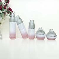 Flacon de sérum en verre rose dégradé de luxe Doully, emballage cosmétique, crème pour le visage, huile capillaire, nettoyant pour le visage, vaporisateur à pompe, soin de la peau