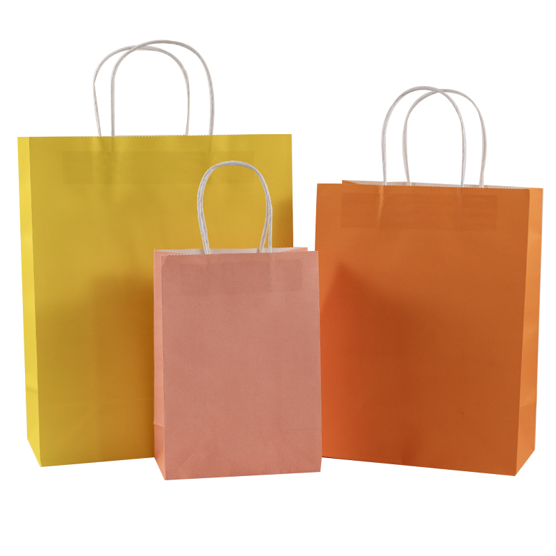 Factory Wholesale Recyclable Kraft Paper Bag with Twisted Handle Eco-friendly Coloured Gift Shopping Paper Bags