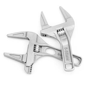 Clé à molette réglable en alliage d'aluminium, à mâchoires dentelées métriques, type ouvert, outil de réparation de plomberie - Product Image 2