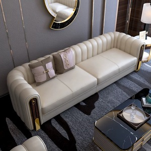 Italian Style Modern Luxury Leather Sectional Couch Luxury Living Room <strong>Sofa</strong> Furniture Set <strong>for</strong> Apartment Hotel Villa <strong>Sponge</strong> - Product Image 2