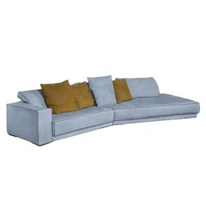 Conjunto de sofás seccionales de alta densidad, relleno de plumas suaves, con esponja de cuero genuino, para sala de estar - Product Image 1