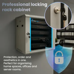 Extralink 9U 600x450 Gray Wall-Mounted <b>Network</b> <b>Cabinet</b> for Data Center Server Rack in Stock - Product Image 4